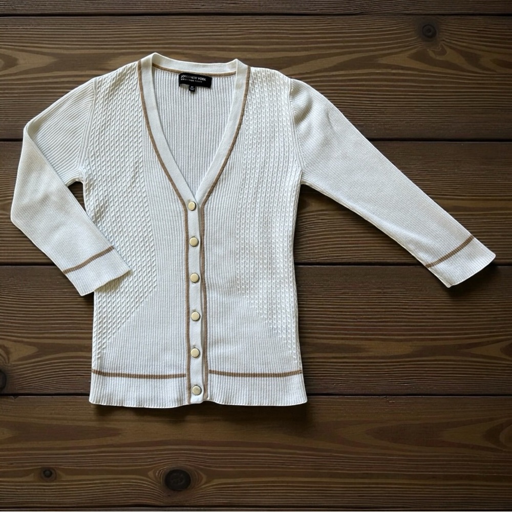 Vtg Jones New York Collection Petite Cardigan Sweater Sz PP